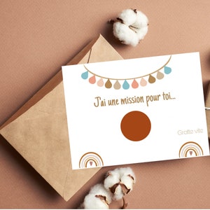 2 cartes à gratter demande Parrain & Marraine