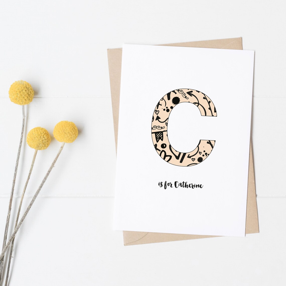 Personalised Initial Card Personalised Letter Card Alphabet Etsy