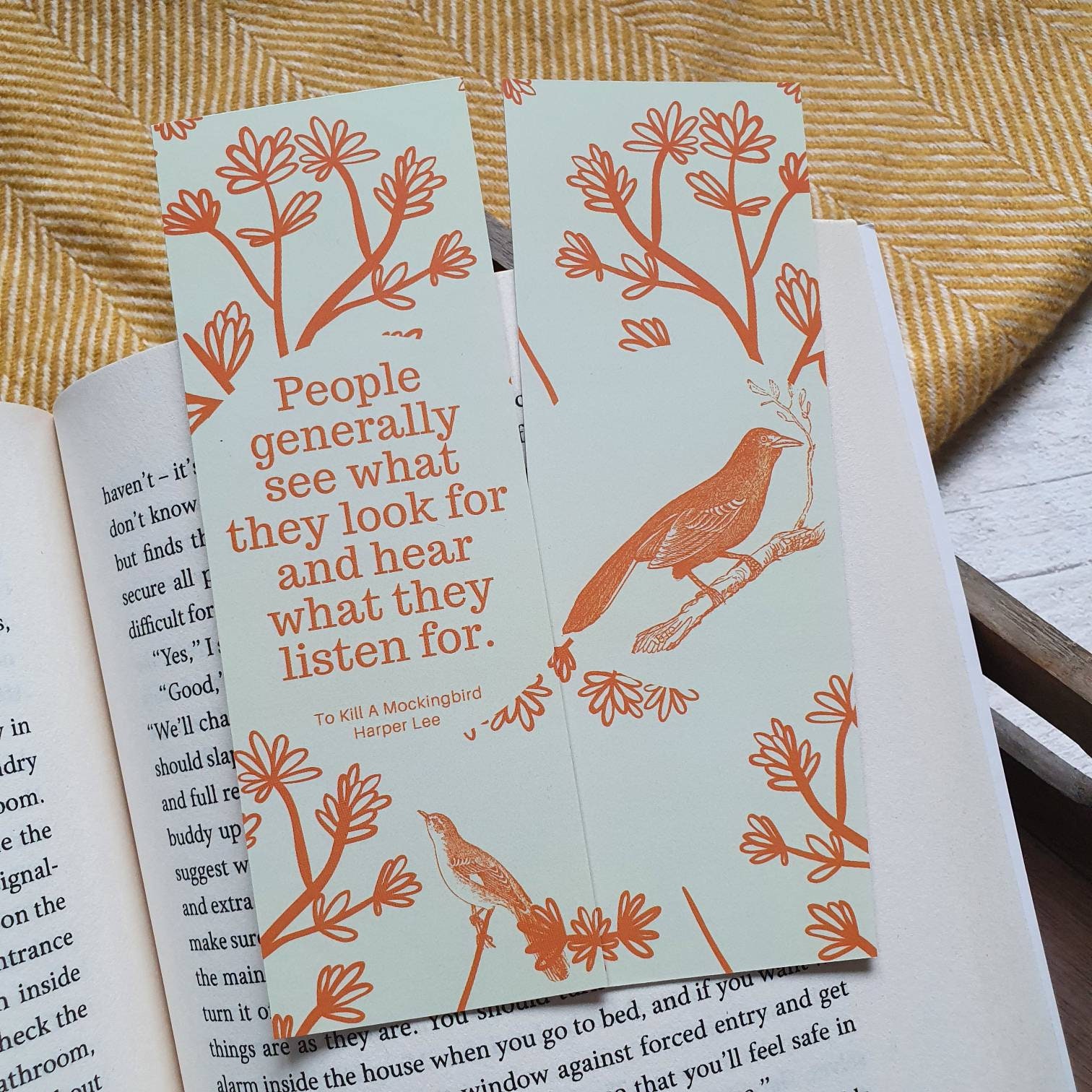 To Kill a Mockingbird Inspired Bookmark Harper Lee Reading -  Portugal