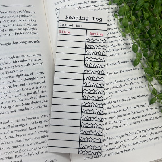 Reading Log Bookmark Double Sided Reading Gift Book Gift 