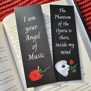 The Phantom of the Opera Inspired Bookmark | Quote | Reading Gift | Book Gift | Musical | Broadway | Angel of Music | Lyrics | West End