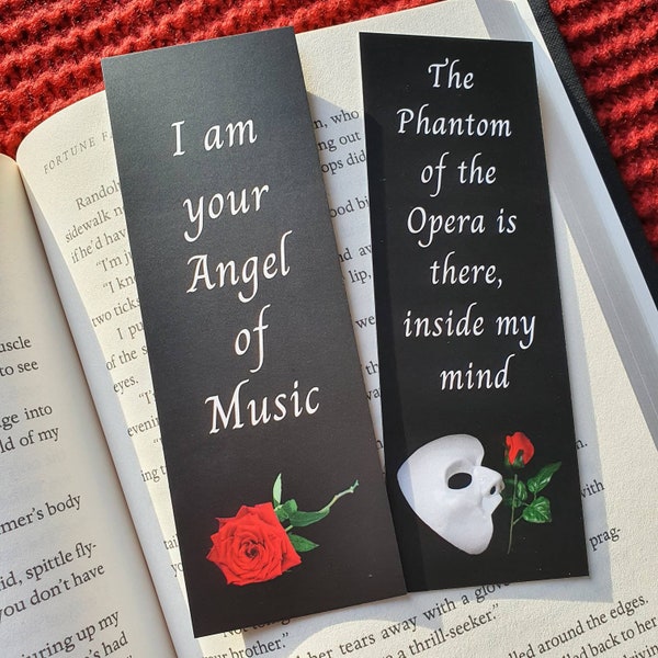 The Phantom of the Opera Inspired Bookmark | Quote | Reading Gift | Book Gift | Musical | Broadway | Angel of Music | Lyrics | West End