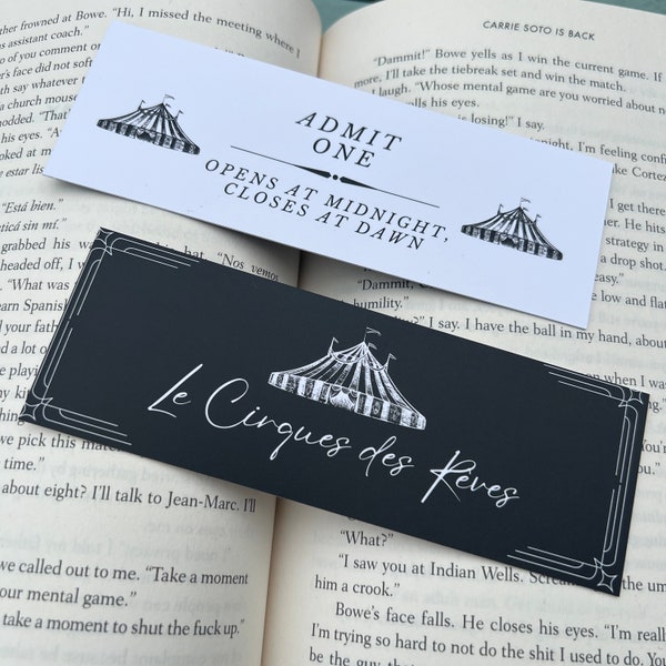 The Night Circus Inspired Bookmark | Erin Morgenstern | Quote | Reading Gift | Book Gift | Novel | Ticket | Admission