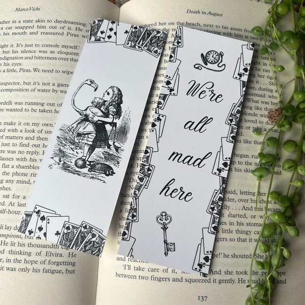 Alice in Wonderland Bookmark | Lewis Carroll | Reading Gift | Book Gift | Classic Fiction | Tea Party | Cheshire Cat | Mad Hatter
