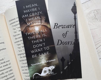 Neverwhere Inspired Bookmark | Reading Gift | Book Gift | Book Quote | Neil Gaiman | Fantasy | Bookmark | London Below