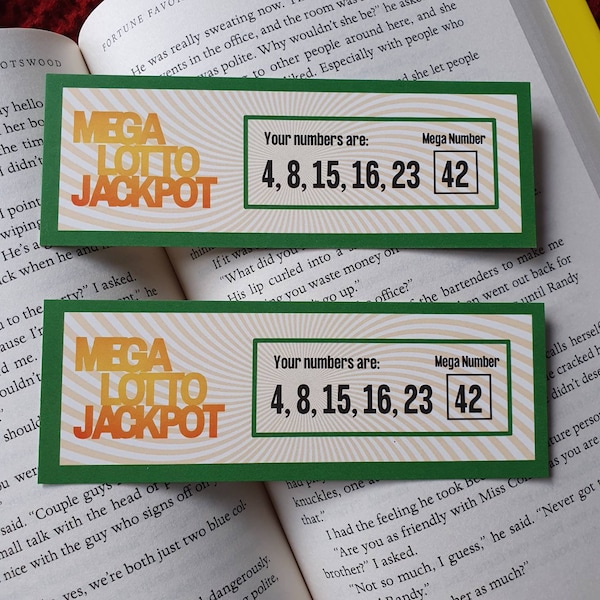 Marcapáginas inspirado en un billete de lotería perdido / Cita / Regalo de lectura / Regalo de libro / TV / Programa de TV / Hurley / Números de lotería