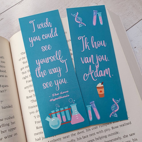 The Love Hypothesis Inspired Bookmark Reading Gift Dr Adam Carlsen STEM  Bookish Gift Olive Romance Fiction 