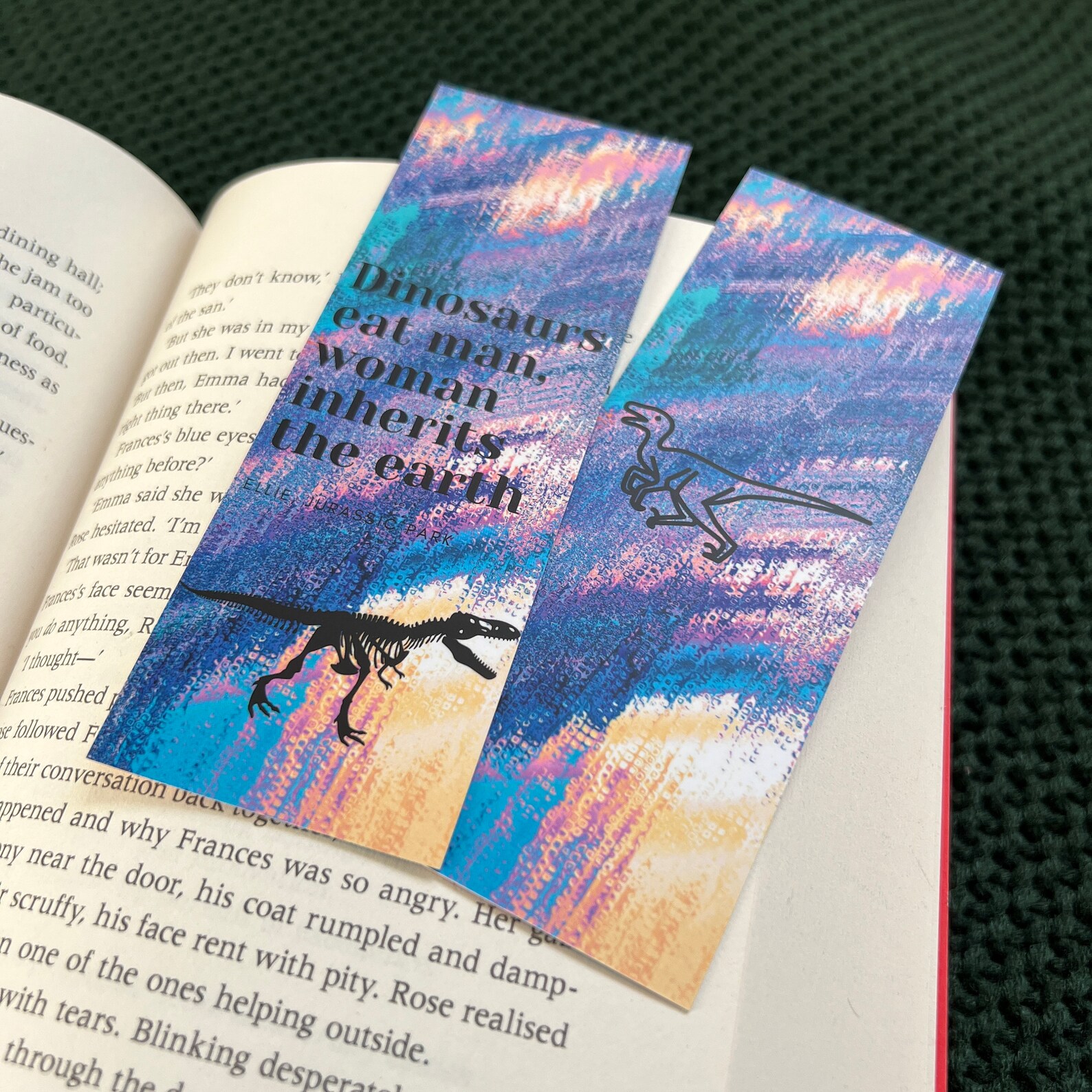 Jurassic Park Bookmark Michael Crichton Sci Fi Dinosaurs - Etsy UK