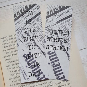 Newsies Inspired Bookmark | Quote | Reading Gift | Book Gift | Musical | Broadway | Seize the Day | Lyrics | West End