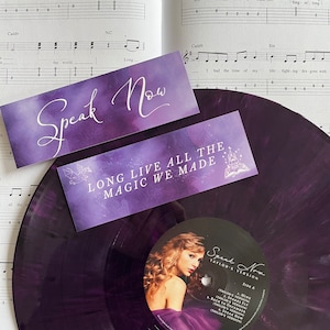 Marcador inspirado en Speak Now / Letras / Regalo de lectura / Regalo de libro / TS / Letras de canciones / Marcador / Música /