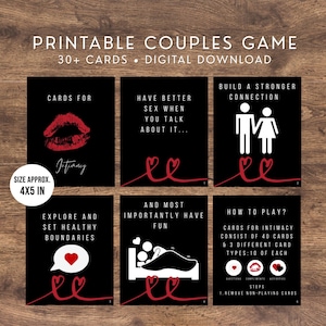 Printable Sex Card Game For Couples | Intimate Card Game, Anniversary Gift, Naughty Game