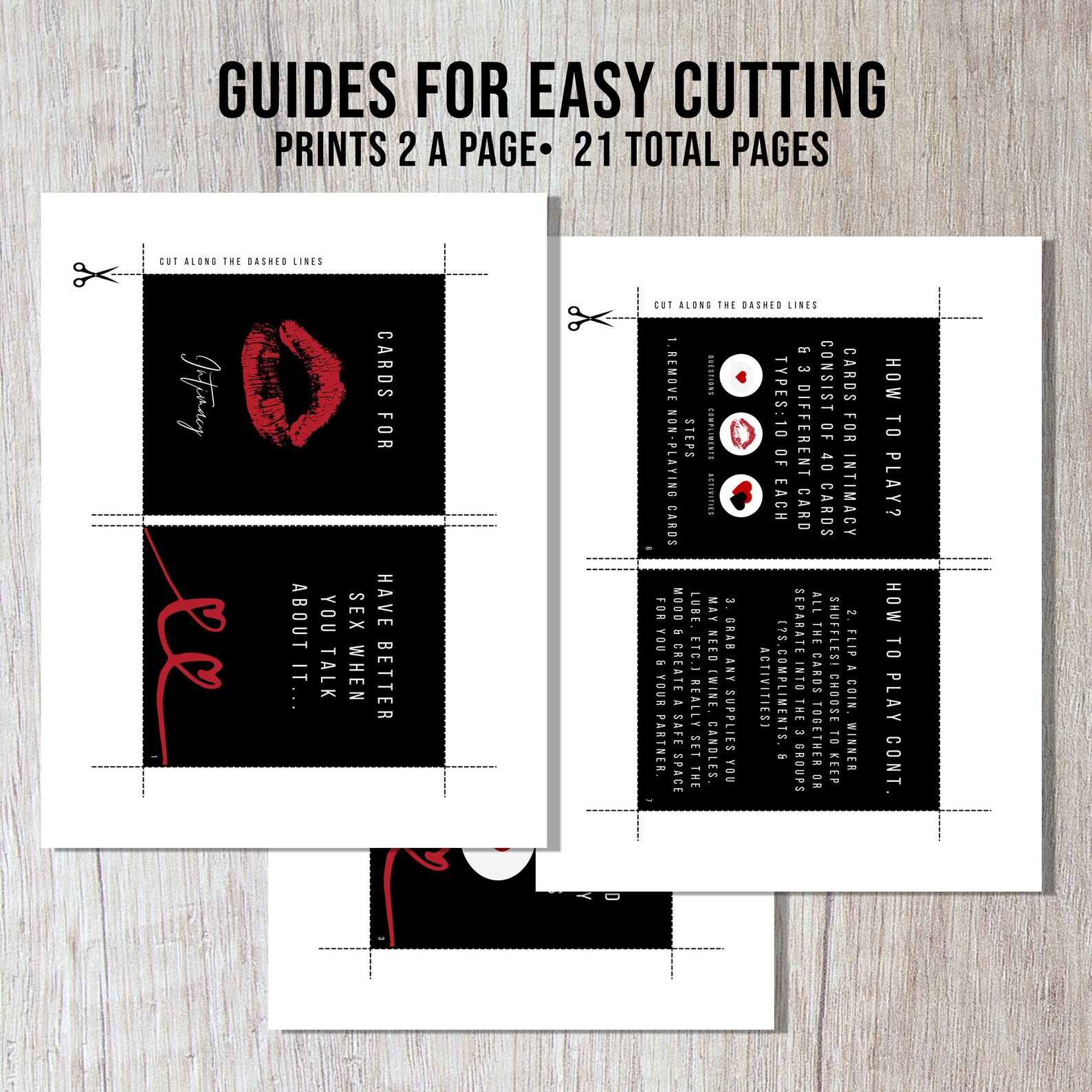 Printable Sex Card Game for Couples Intimate Card Game Etsy