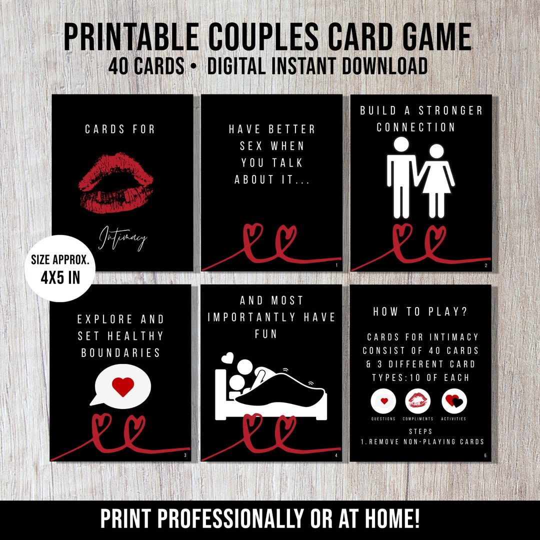 Printable Sex Card Game For Couples Intimate Card Game Anniversary