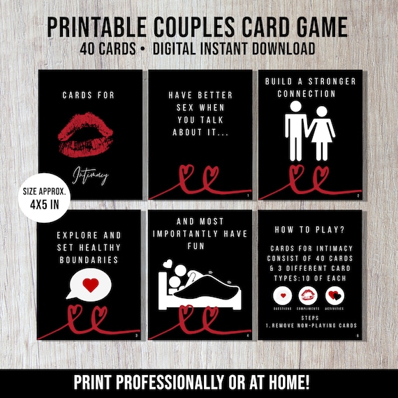 Printable Sex Card Game for Couples Intimate Card Game photo