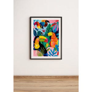 Printable Abstract Tropical Bird Art Print Modern Abstract Nature ...