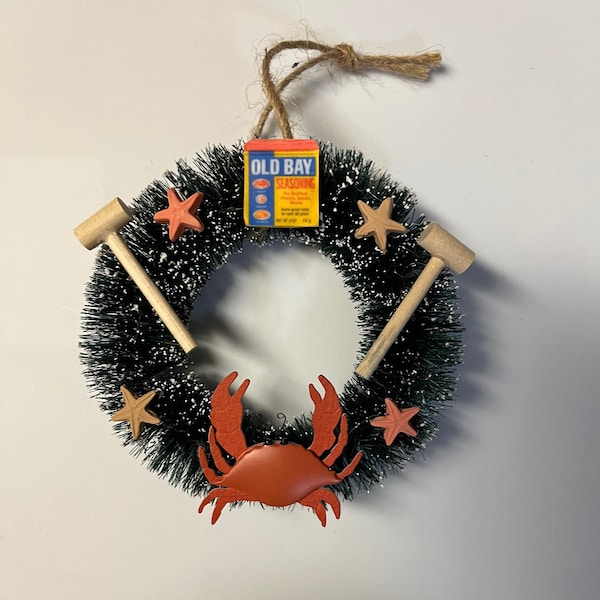 Maryland Crab Ornament  Feast Wreath Christmas  Ornament Nautical Coastal