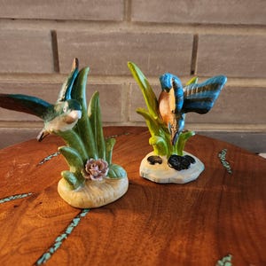 2 Vintage Humming Bird Figures