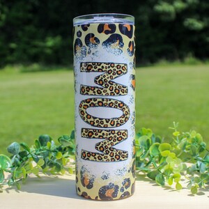 Leopard Print MOM Tumbler – 20oz Sublimated Skinny | Bold Animal Print Mother’s Gift