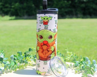 20 Unzen Alien Cutie Duo Deckelbecher | Sublimierte Skinny Cup | Inklusive zwei Deckeln