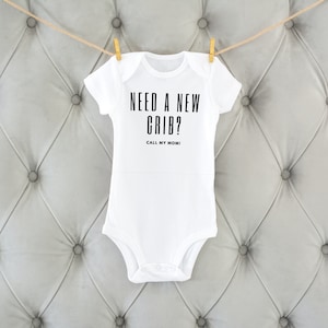 Need a New Crib, Real Estate Baby, Real Estate Kid, Realtor Kid Shirt, Toddler Real Estate Shirt, Baby Short Sleeve Onesie®
