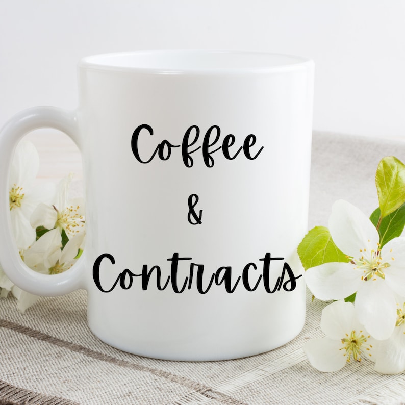 Coffee & Contracts Coffee Mug Real Estate Mug Realtor Etsy