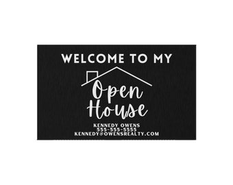 Personalized Open House Mat, Realtor Rug For Listings, Real Estate Mats For Open Houses