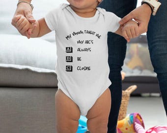 Funny Baby Onesie | Always Be Closing | ABC Sales Humor Baby Gift | Funny Baby Shower Gift for Sales Rep, Realtor, Entrepreneur Mom