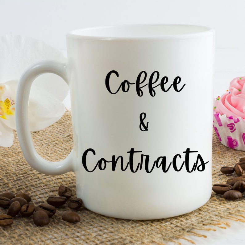 Coffee & Contracts Coffee Mug Real Estate Mug Realtor Etsy