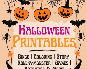 Zestaw na Halloween do druku, idealny dla nauczycieli, rodziców i edukacji domowej. Opowiadania, gry, aktywności, kolorowanki i wiele więcej!