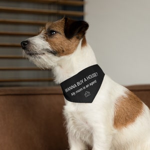 Want To Buy A House? Pet Bandana Collar, Real Estate Pets, Funny Realtor Gifts