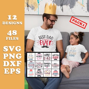 Regalo del paquete del día del padre SVG PNG DFX y Paquete de archivos Eps