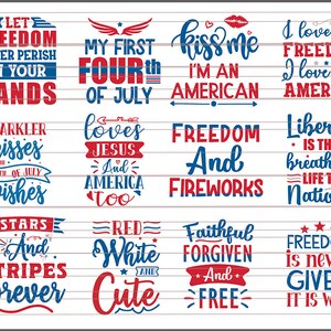 Día de la Independencia 4 de julio Paquete Regalo SVG PNG DFX y Eps File Bundle Pack 2
