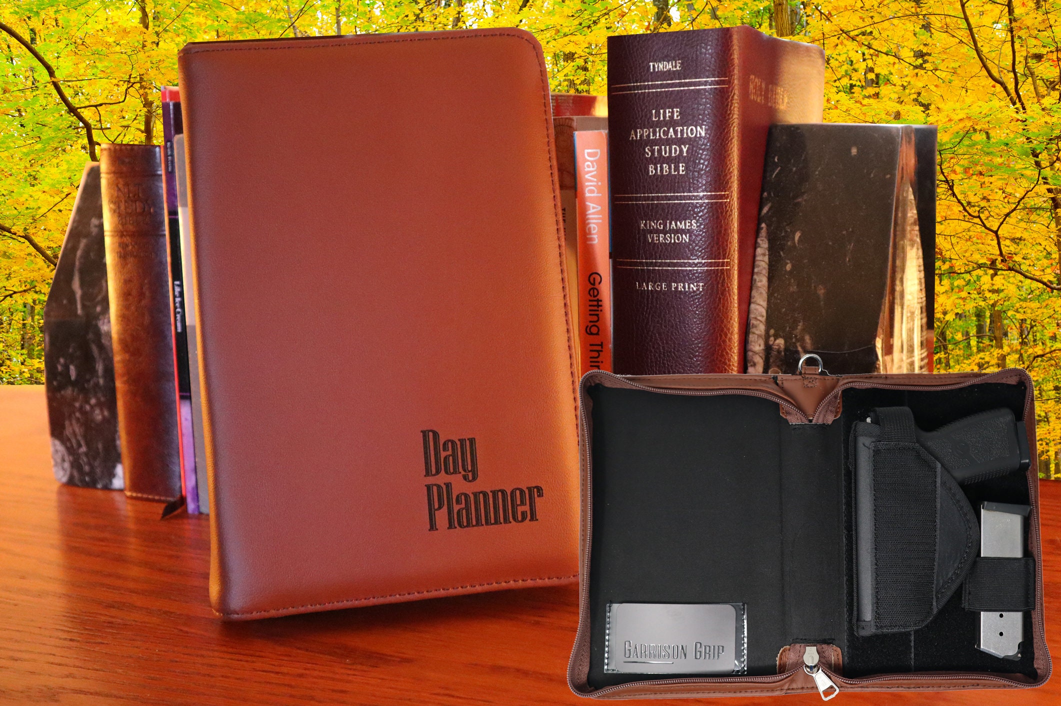 Premium Brown Brazilian Leather Day Planner Gun Case With Etsy Australia