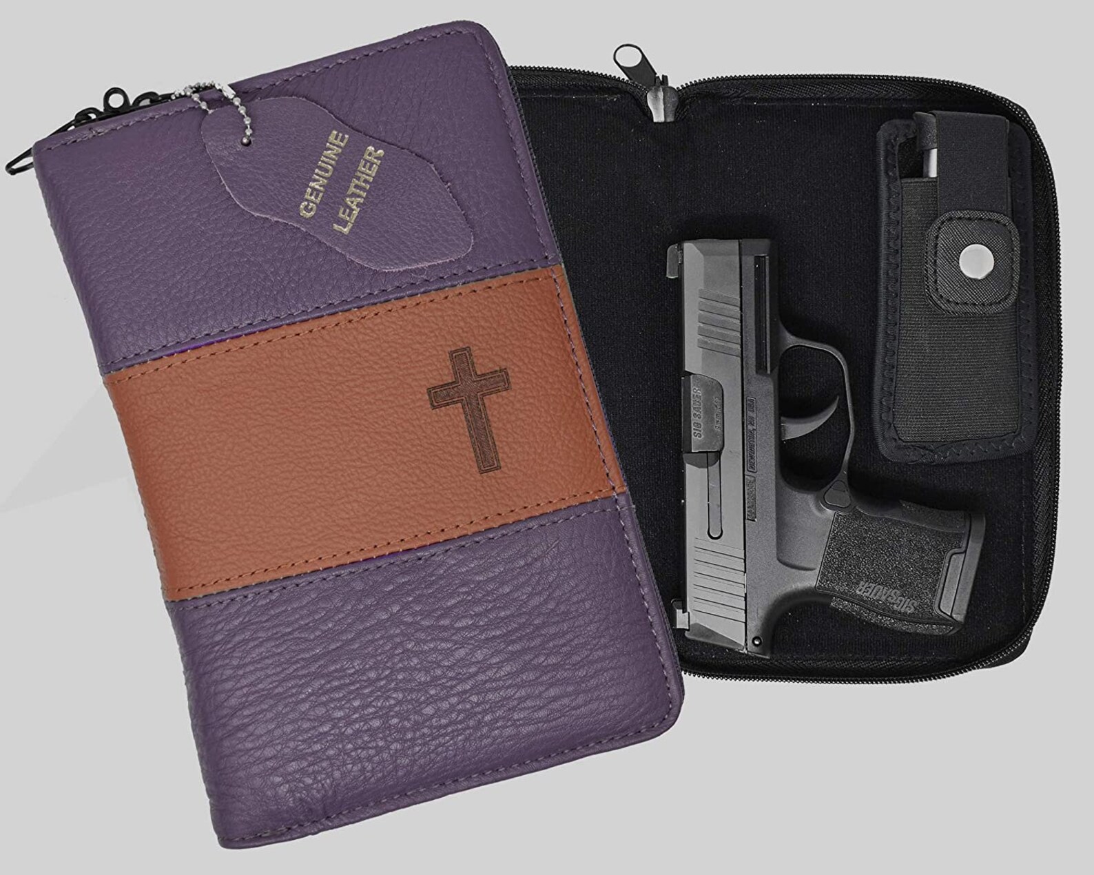 Garrison Grip Quality Leather CCW Bible Gun Case for Compact and