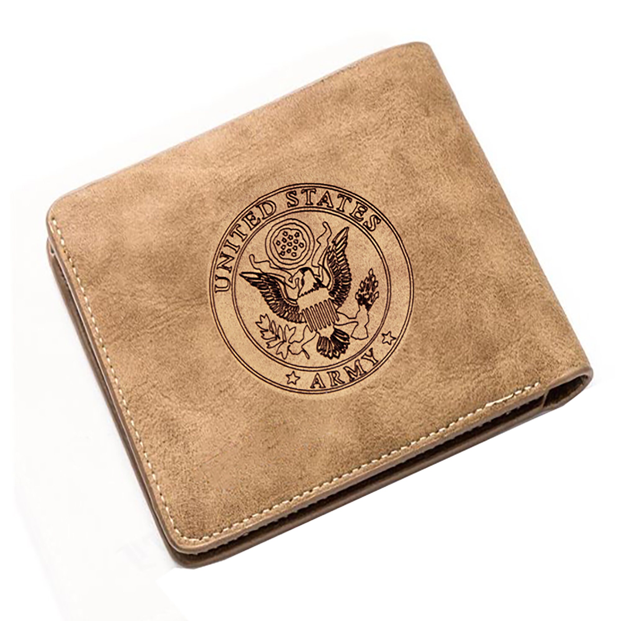 Genuine Leather Wallet Custom Engraved With US Army Logo and Etsy