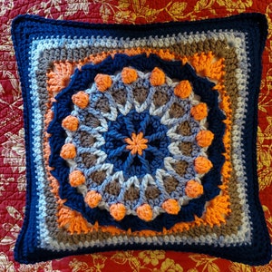 Handmade Crochet Clown Car Square Throw Pillow