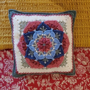 Handmade Crochet Imagine Square Throw Pillow
