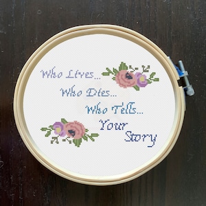 HAMILTON Who Lives, Who Dies, Who Tells Your StoryCross Stitch Pattern