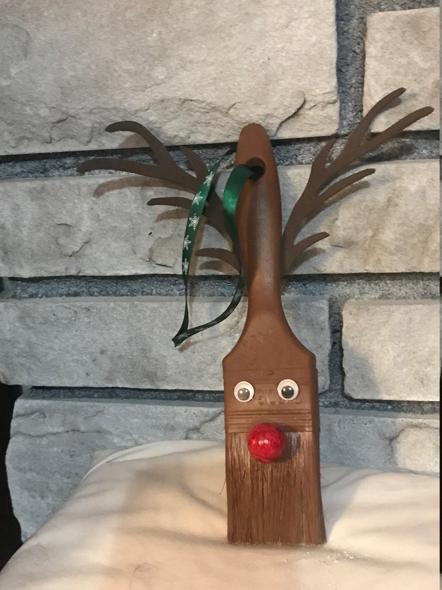 Paintbrush Reindeer ornament Christmas Reindeer Tree Etsy