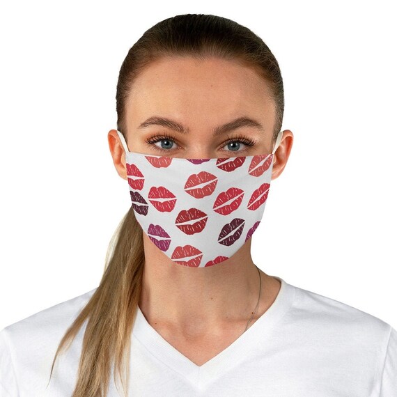 Funny red lipstick face mask kiss face mask kiss mask Etsy