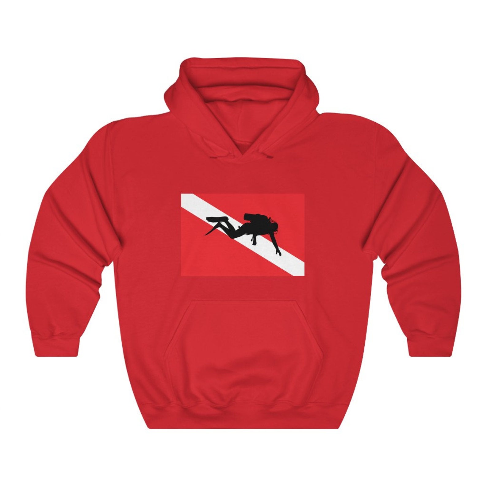Diving Flag Hoodie Diving Hoodie Scuba Diving Hoodie Scuba Etsy