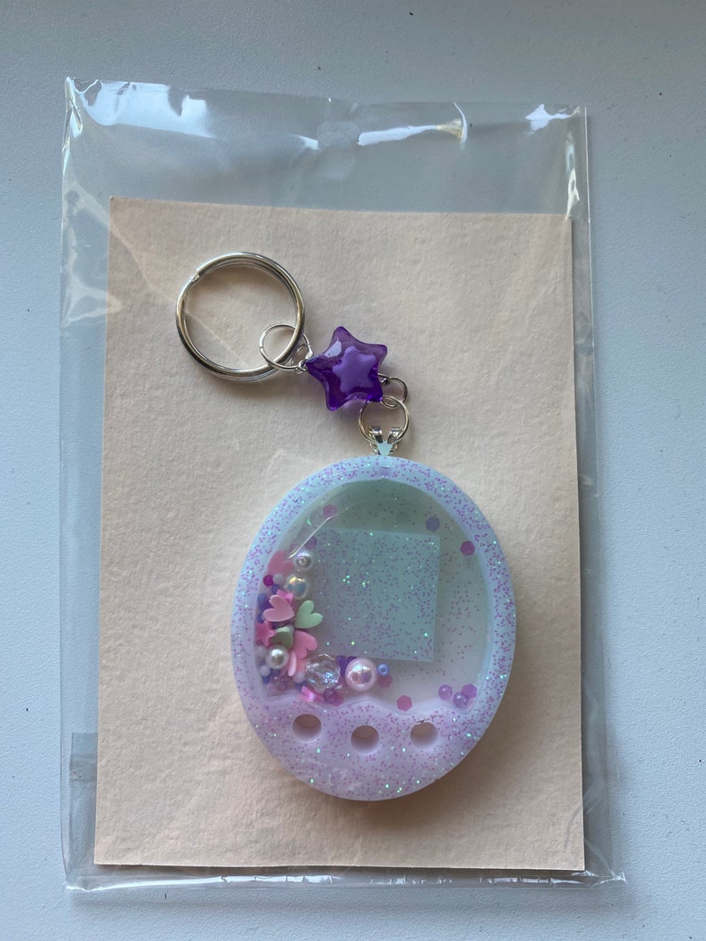 Pastel Kawaii Resin Shaker Keychain Etsy