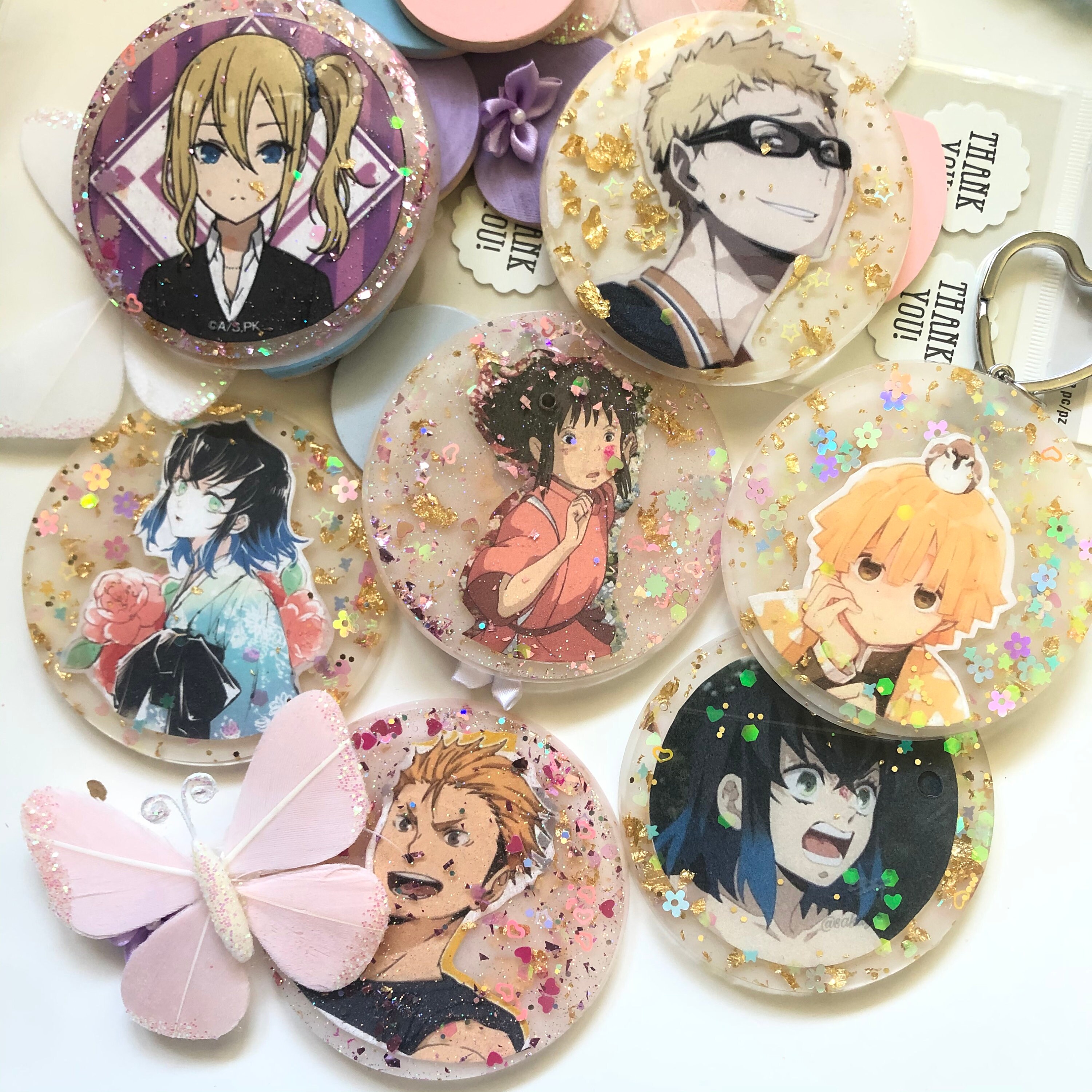 Anime Resin Piece Custom Circle/Heart Shape Keychain Option Etsy