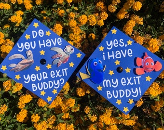 Exit Buddies, Graduation cap topper, Dory, 3D photos, Graduation Topper