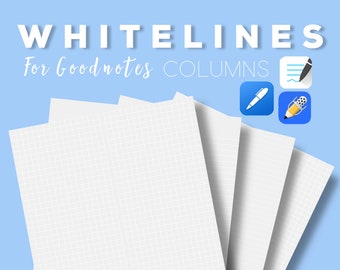 11 Whitelines for Goodnotes, Notability, Noteshelf Templates | Columns A4, Grey Paper with White Lines