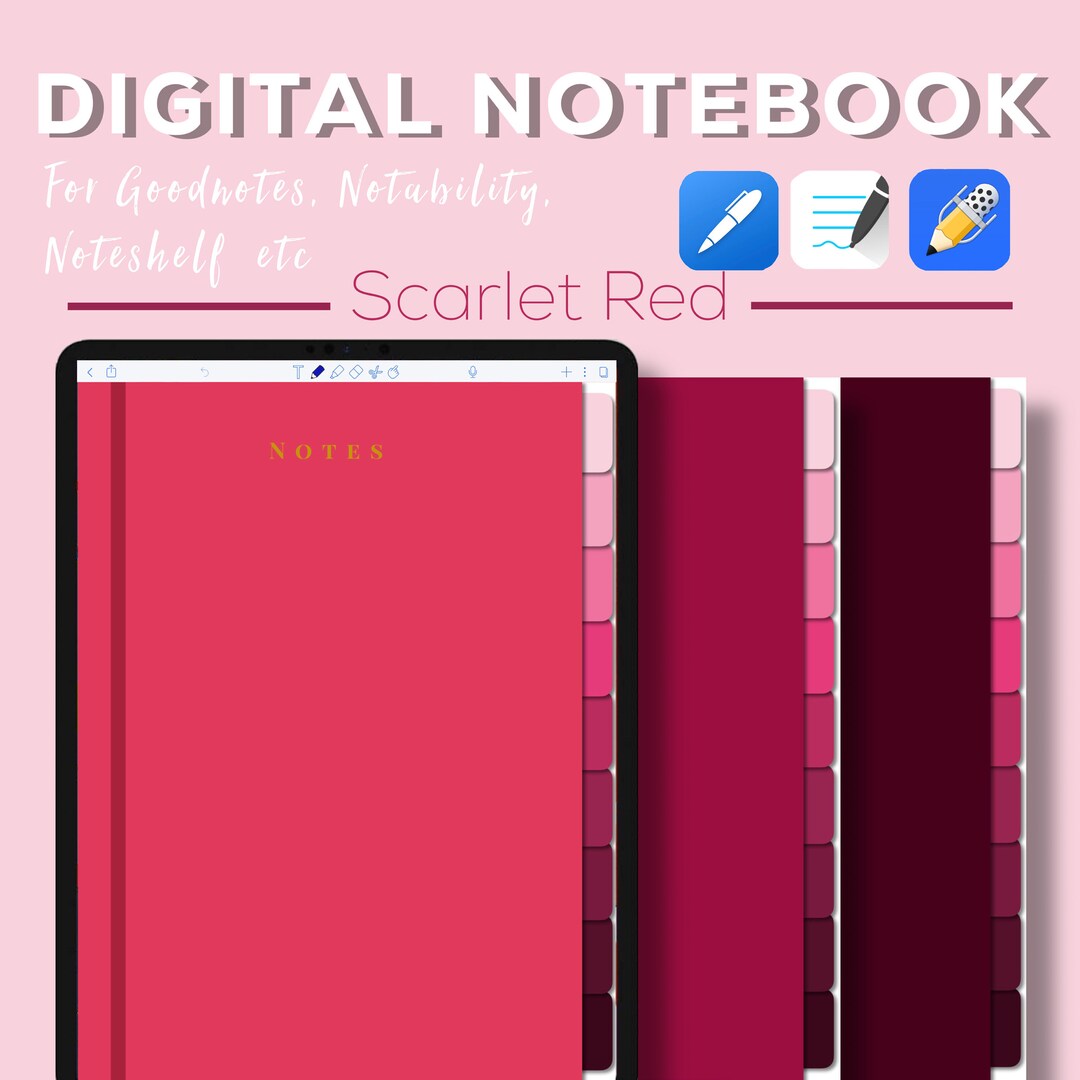 9 Tab Digital Notebook for Goodnotes, Notability, Noteshelf