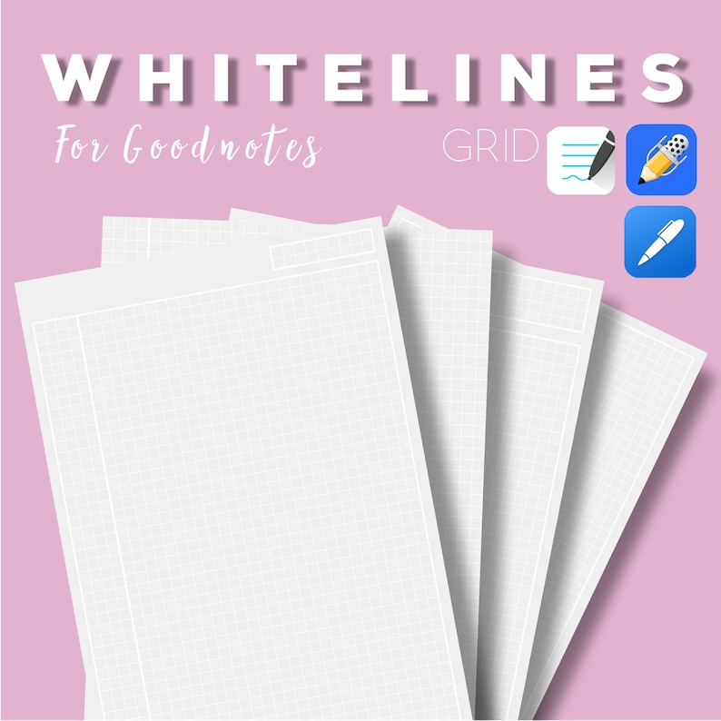 18 whitelines for goodnotes notability noteshelf templates etsy