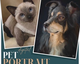 Custom Pet Portrait, Personalised Dog Illustration, Pet art, Digital Commission