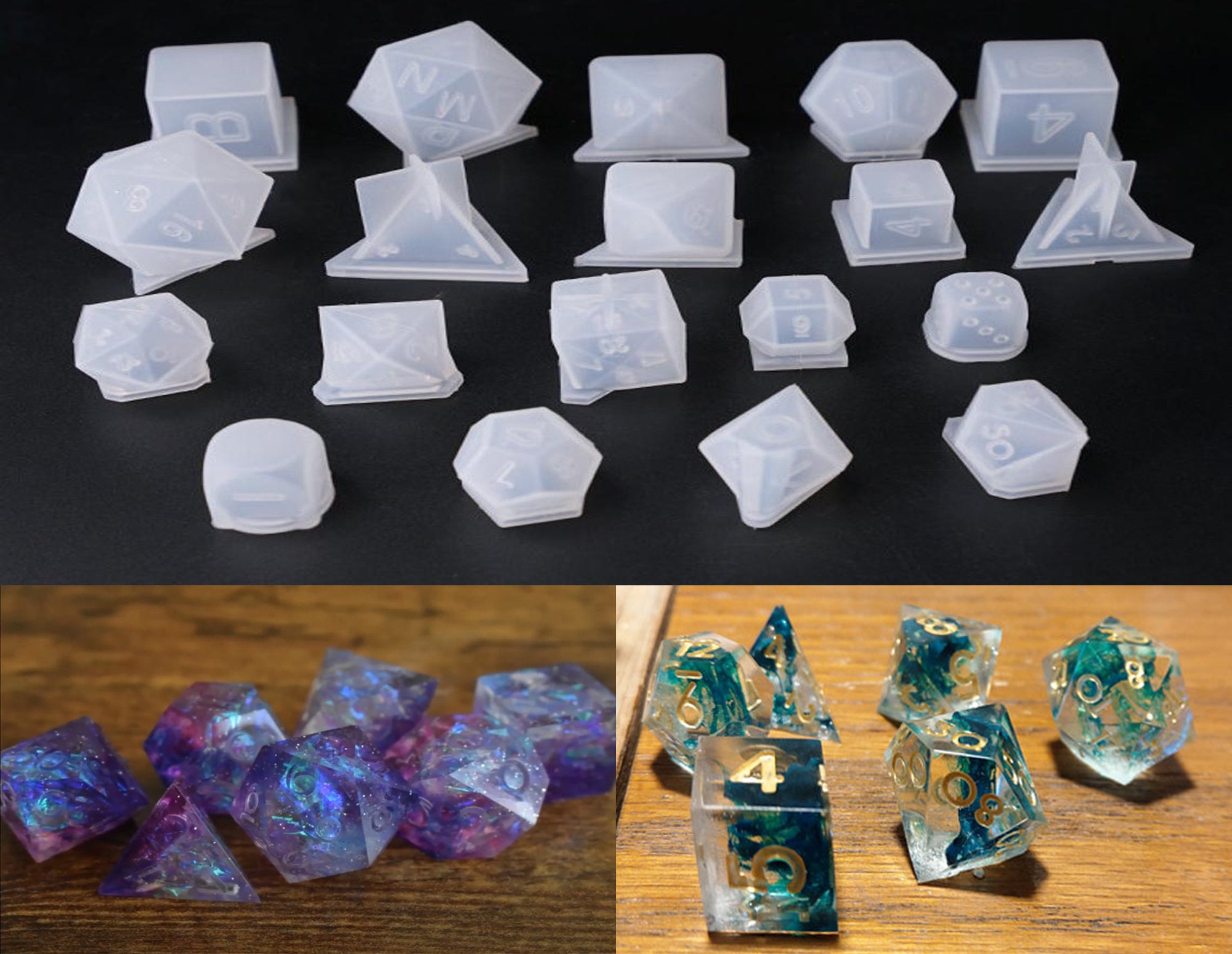 19Pcs DND dice resin moldsdice molds for resin polyhedral Etsy