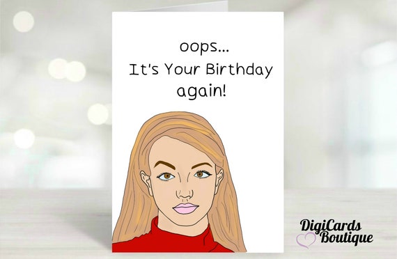 Oops Its Your Birthday Again Britney Spears Card Happy Etsy
